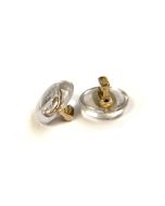 Semi Soft 'Button' 9mm Screw Fit Nickel Insert 10 Prs