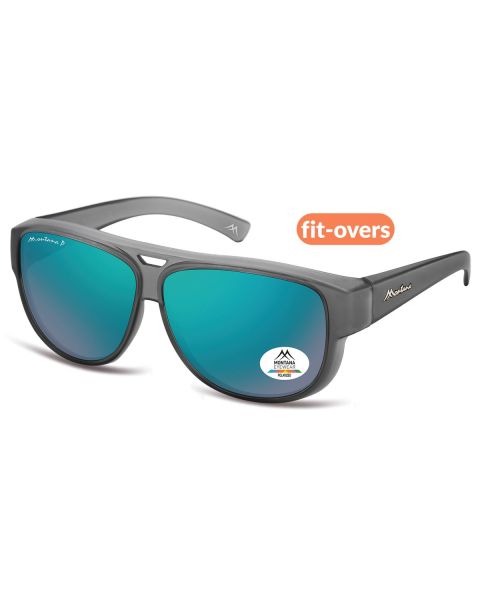 Montana Eyewear Polarised Fitover FO6B Matt Grey/Revo Green  62x9-142