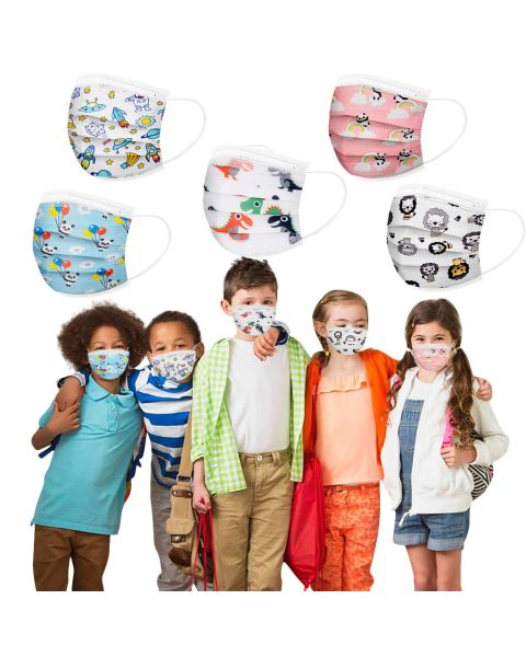 Kids Community 3 Ply Face Masks 50pcs 5 Designs